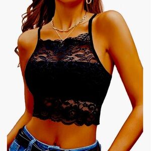 Avidlove Black Lace Crop Top